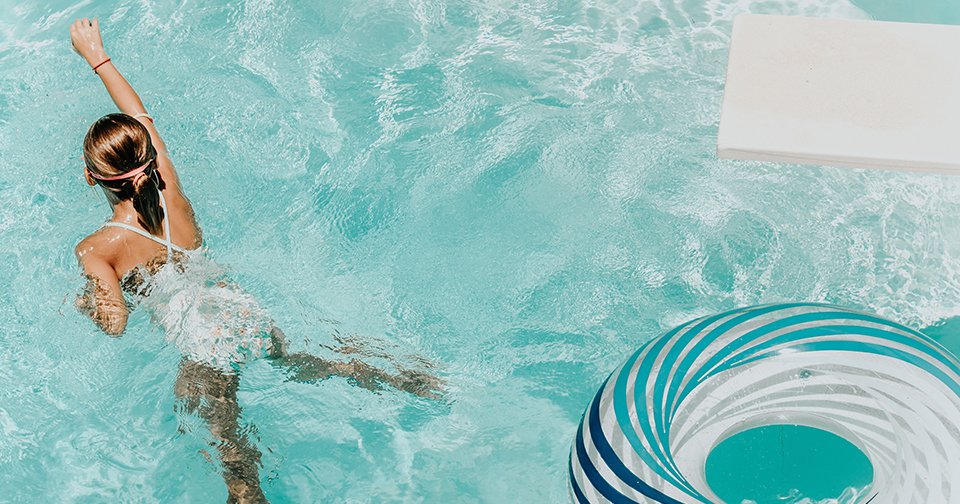 Child in a clean pool